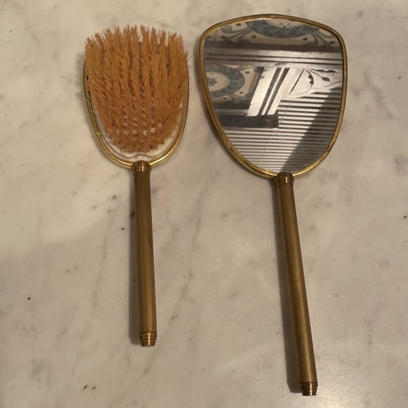 Antique brush and mirror set - Picture 3 of 7